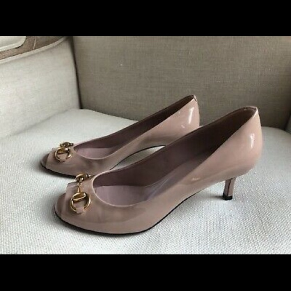 Gucci Pumps Horsebit Pink Patent Heels Jolene 6 36